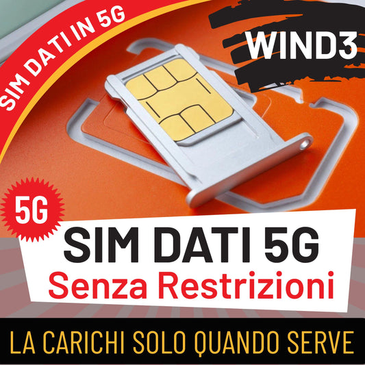SIM DATI IN 5G SENZA RESTRIZIONI PER HOTSPOT e GAMING - GIGA ILLIMITATI IN 5G