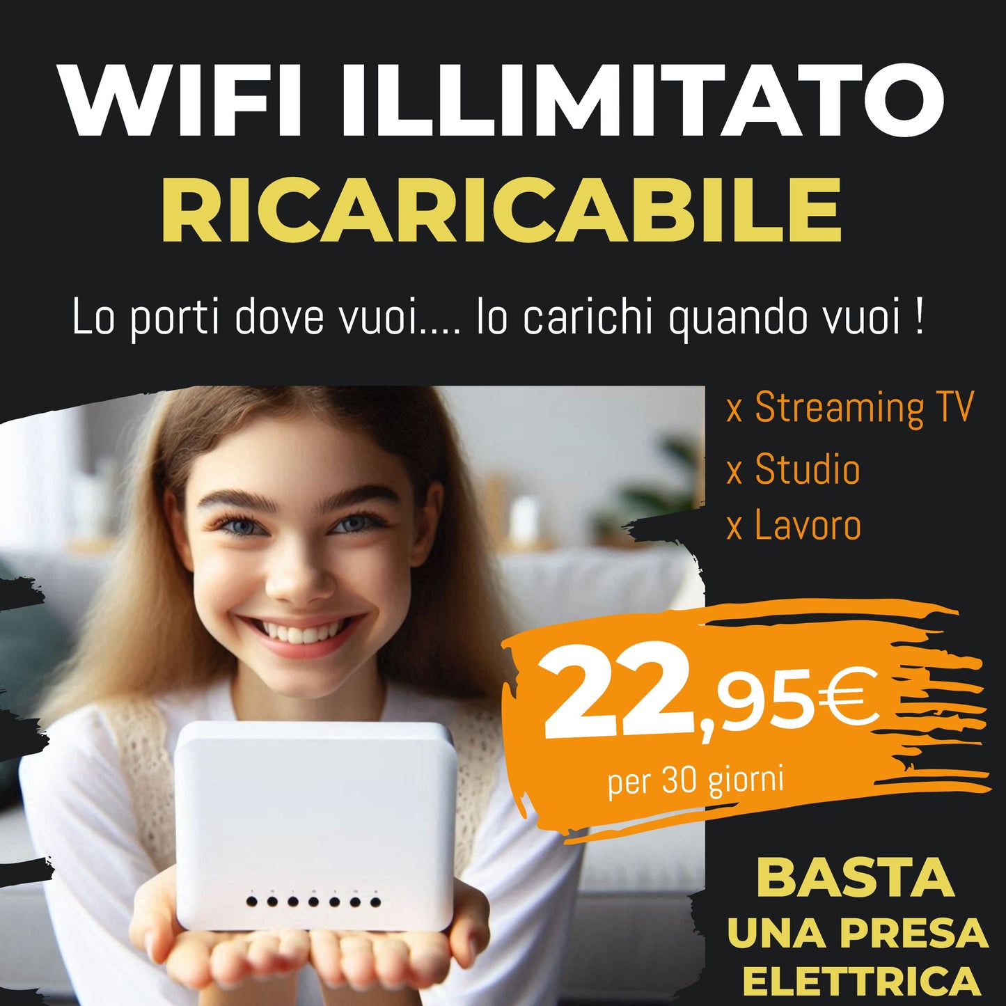 MODEM RICARICABILE, Router Wifi che carichi quando vuoi e porti dove vuoi