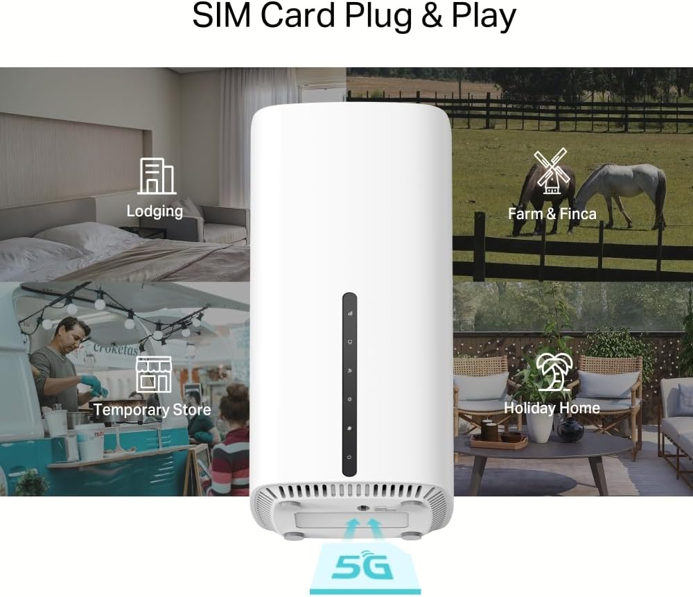 Router Wifi TP-Link 5G con Slot SIM pronto all'uso e autoconfigurante