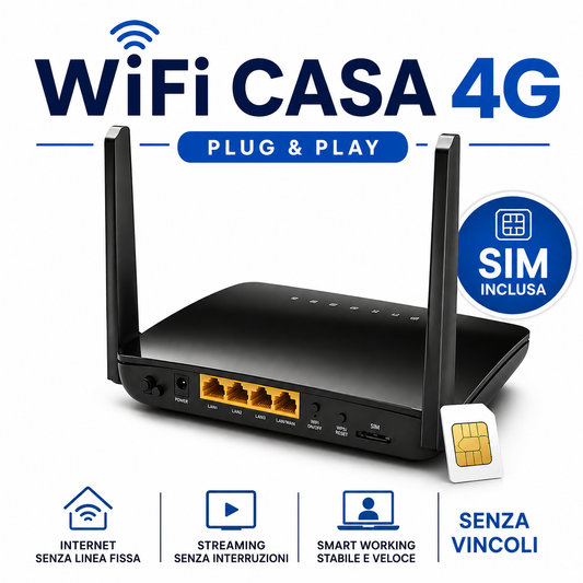 Modem WiFi 4G PRONTO con SIM TIM Inclusa – Internet Senza Linea Fissa per Casa, Ufficio