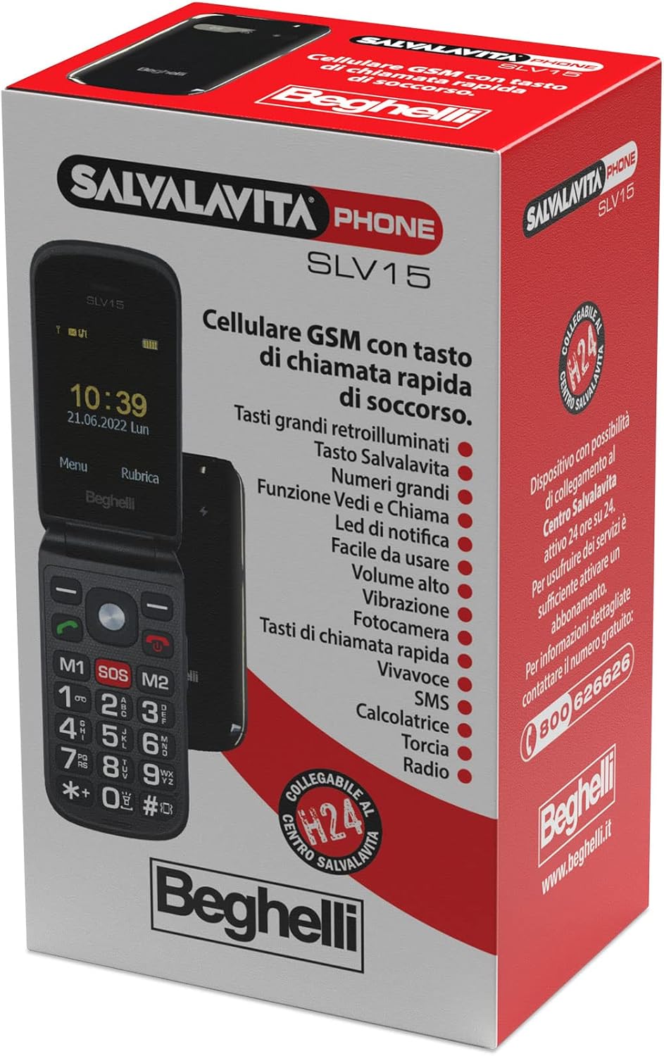 Telefono FLIP BEGHELLI SLV15 + Sim inclusa a 4,99€ al mese x Sempre