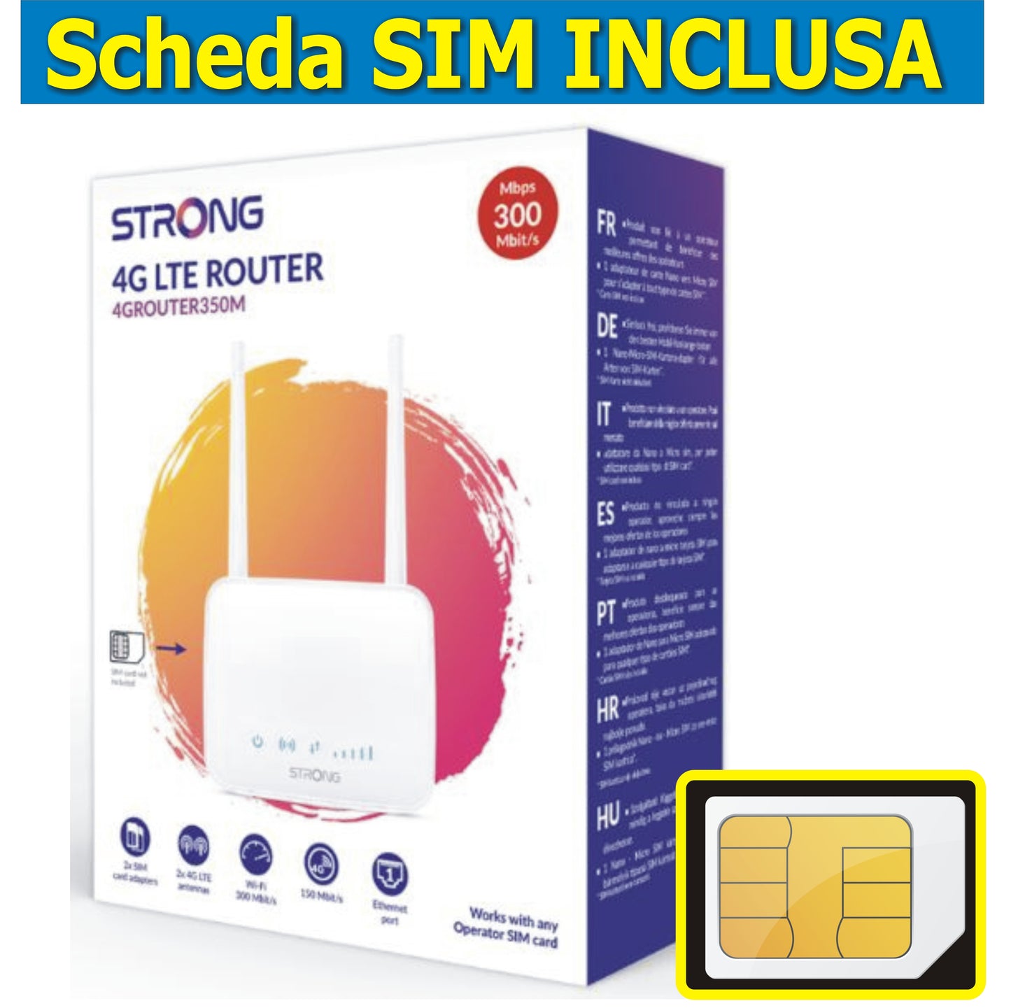 Modem STRONG 350M + SIM 200GB Ricaricabile a 7,99€ al mese