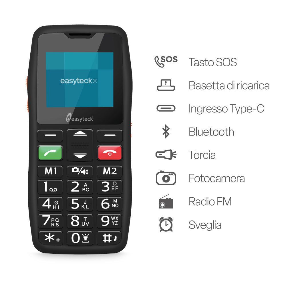 Telefono a Tasti Grandi T200 + Sim inclusa a 4,99€ al mese x Sempre