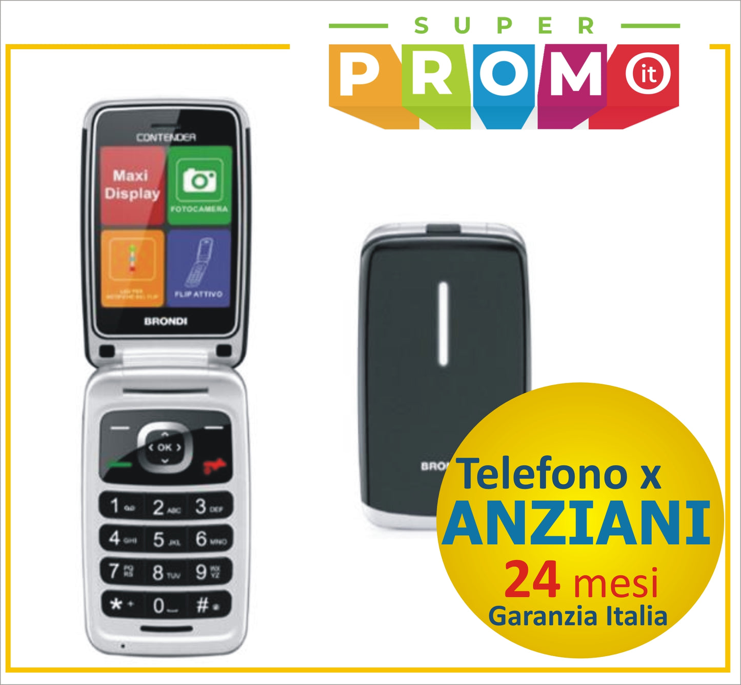Cellulare BRONDI CONTENDER Ultra Sottile con LED sul Flip