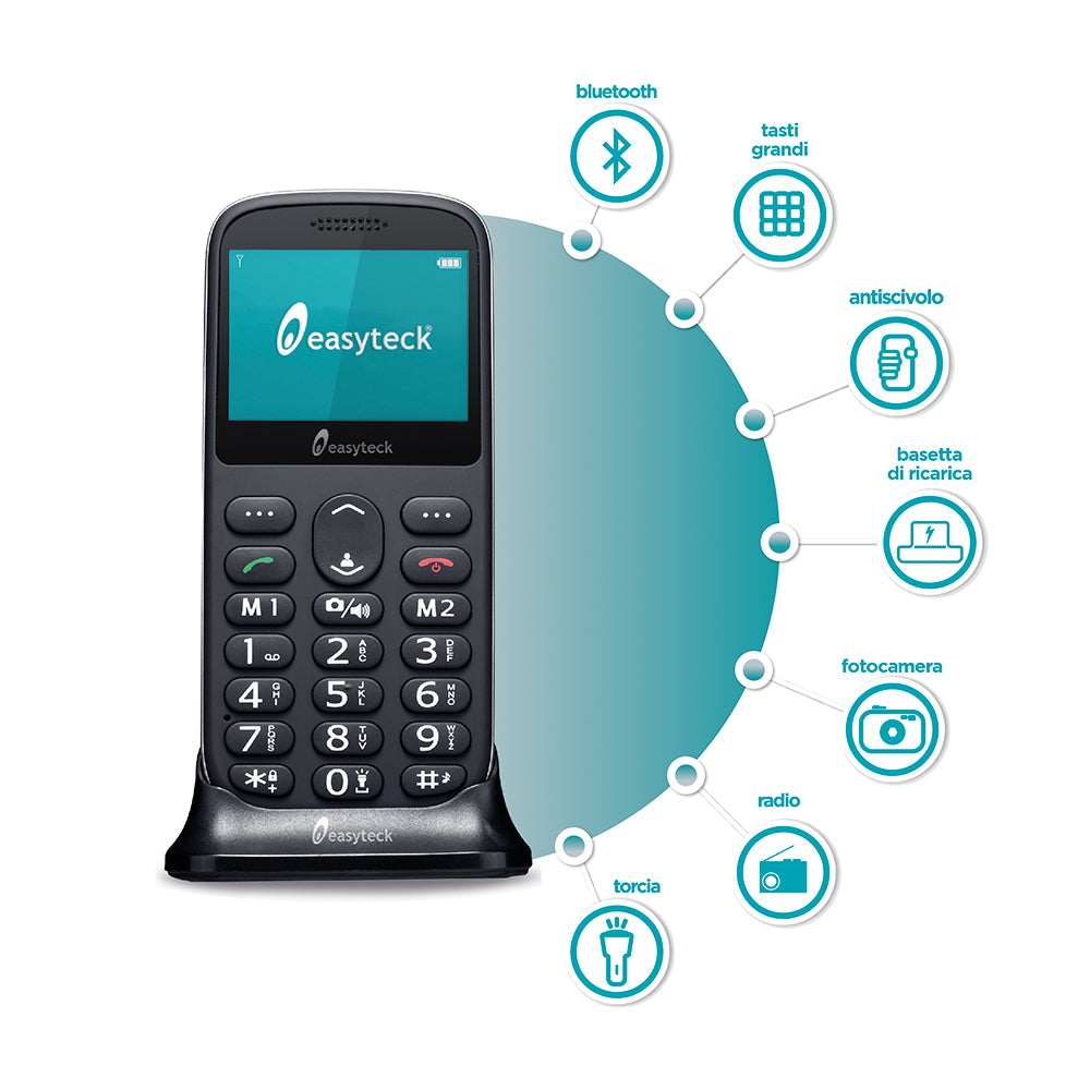 EasyTeck T103CXL Cellulare Senior Bluetooth SOS Tasti Grandi