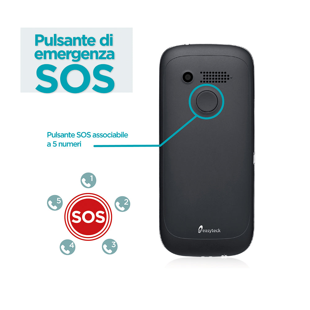 EasyTeck T103CXL Cellulare Senior Bluetooth SOS Tasti Grandi