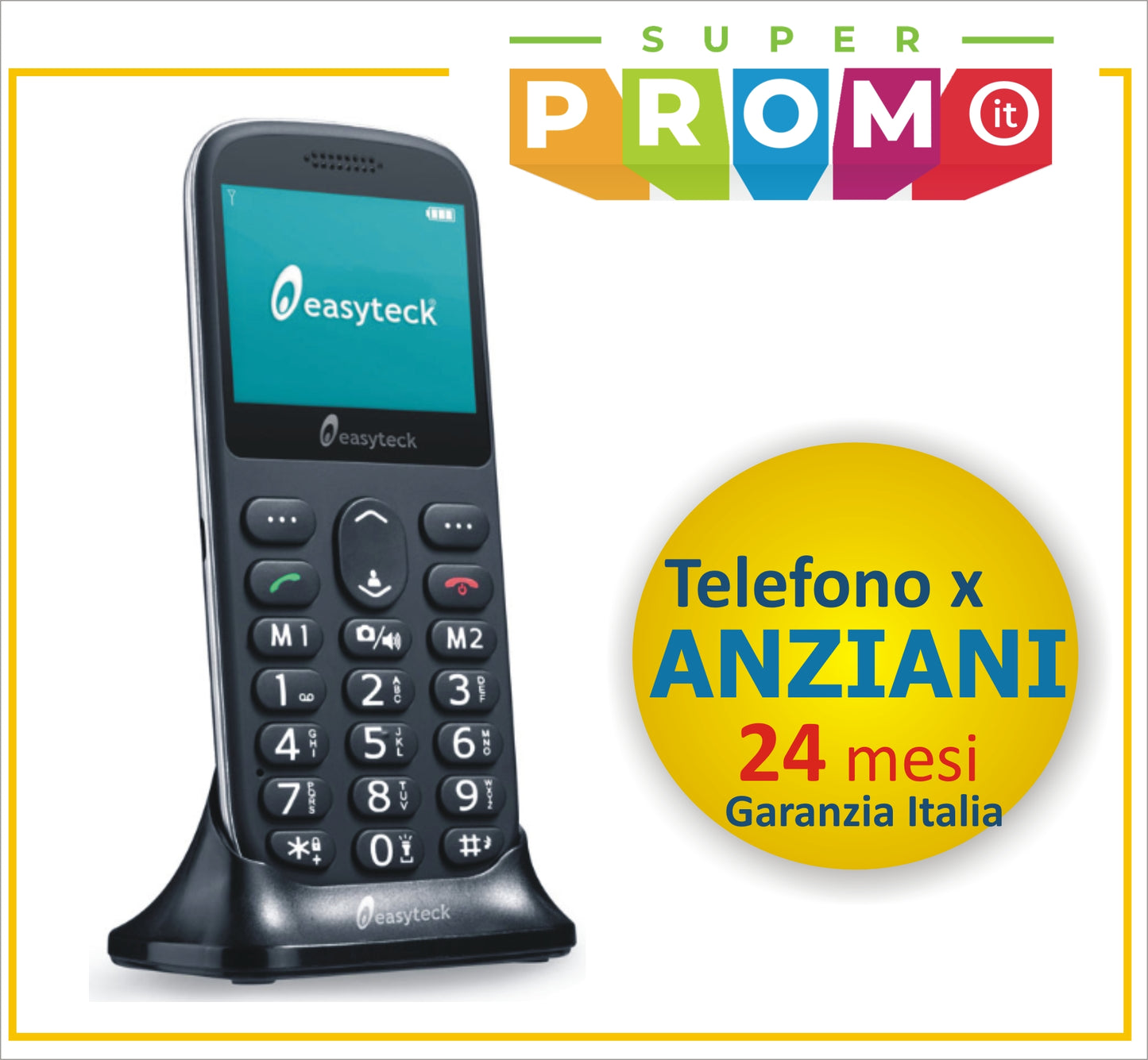 EasyTeck T103CXL Cellulare Senior Bluetooth SOS Tasti Grandi