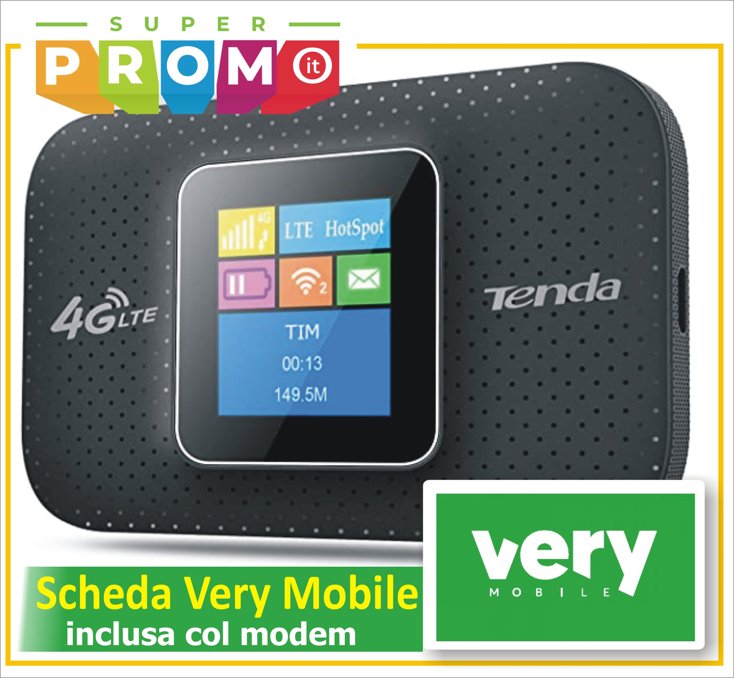 Subito Wifi - Modem Tenda 4G185 + Scheda Sim in dotazione