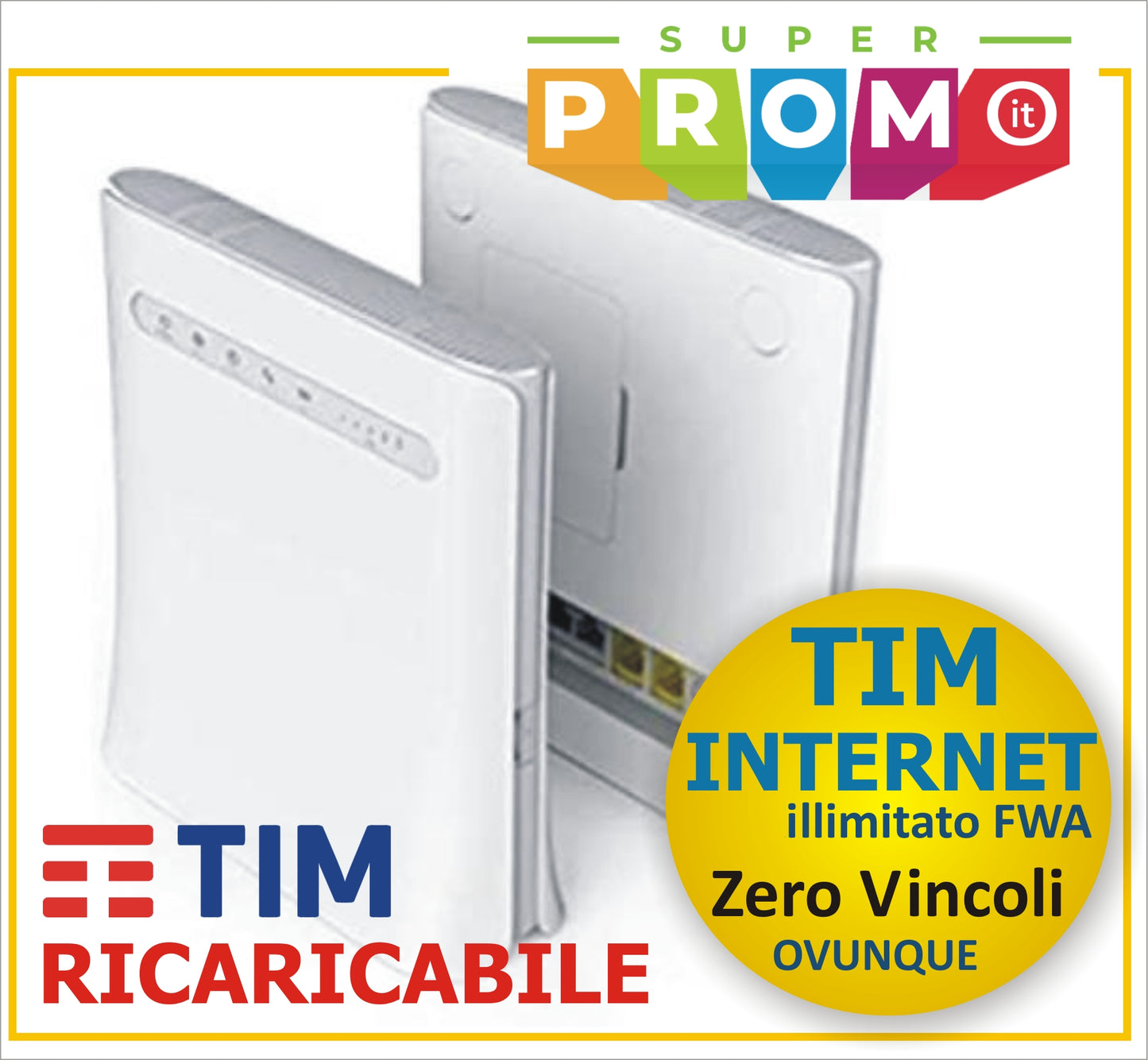Modem TIM con Giga illimitati, Ricaricabile e Senza Vincoli e 3 Mesi inclusi