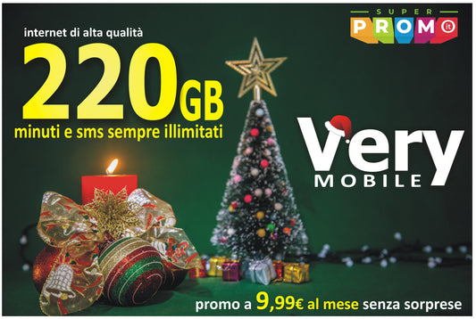 Very Mobile, l'offerta bomba di Natale: tutto illimitato e 220GB a 9,99€