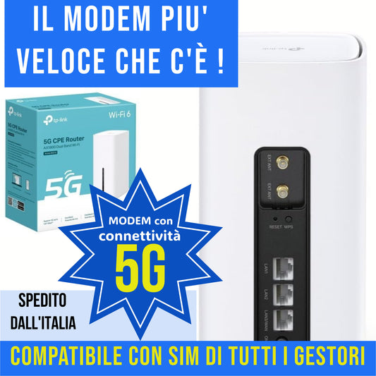 Router Wifi TP-Link 5G con Slot SIM pronto all'uso e autoconfigurante