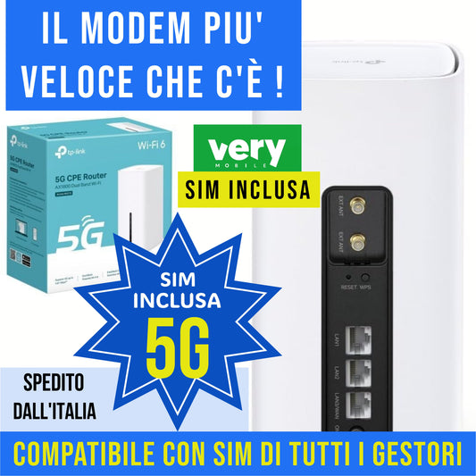 Router Wifi TP-Link 5G con SIM 5G INCLUSA e Giga illimitati senza vincoli