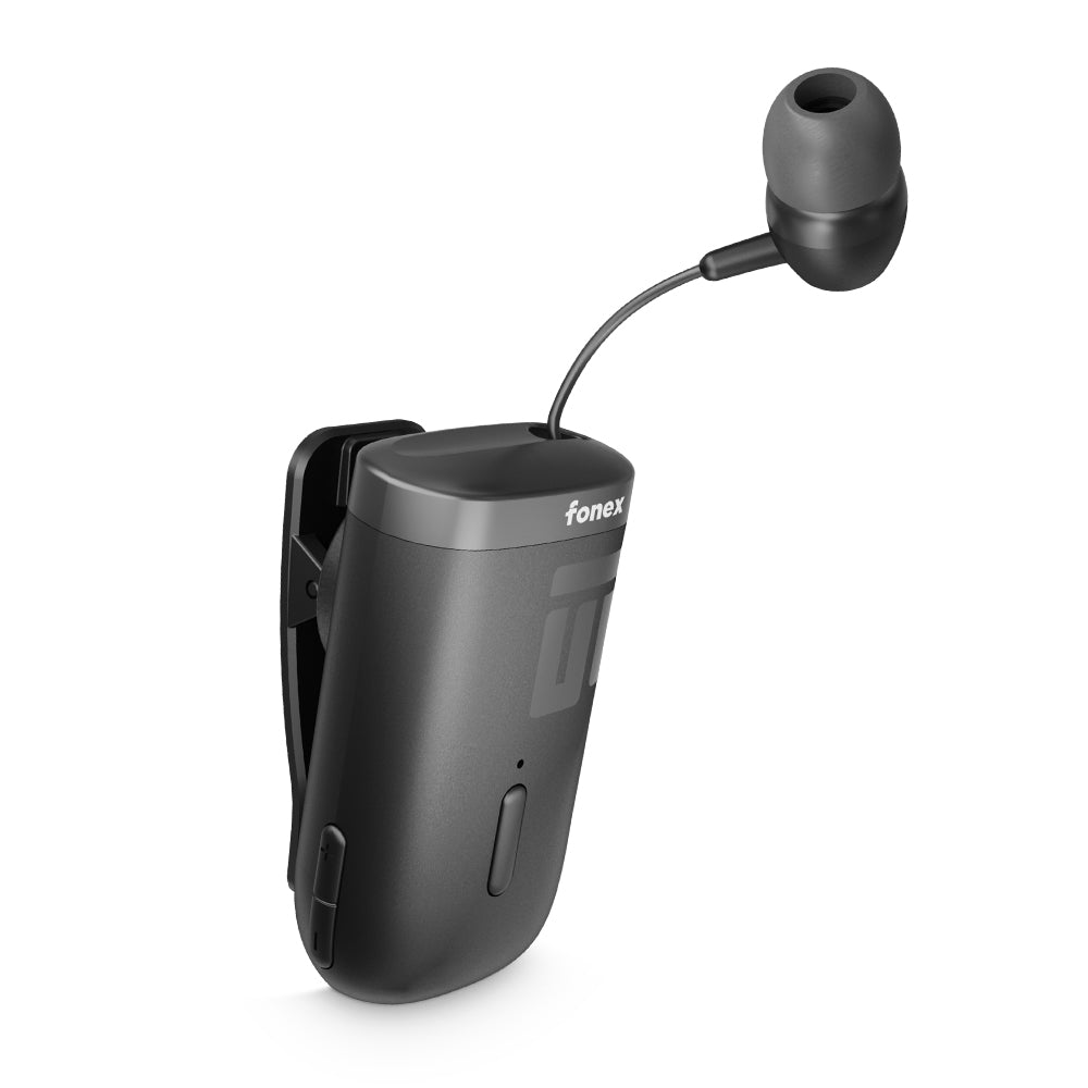FONEX Auricolare BlueTooth con Cavo Retrattile e Clip, alta qualità