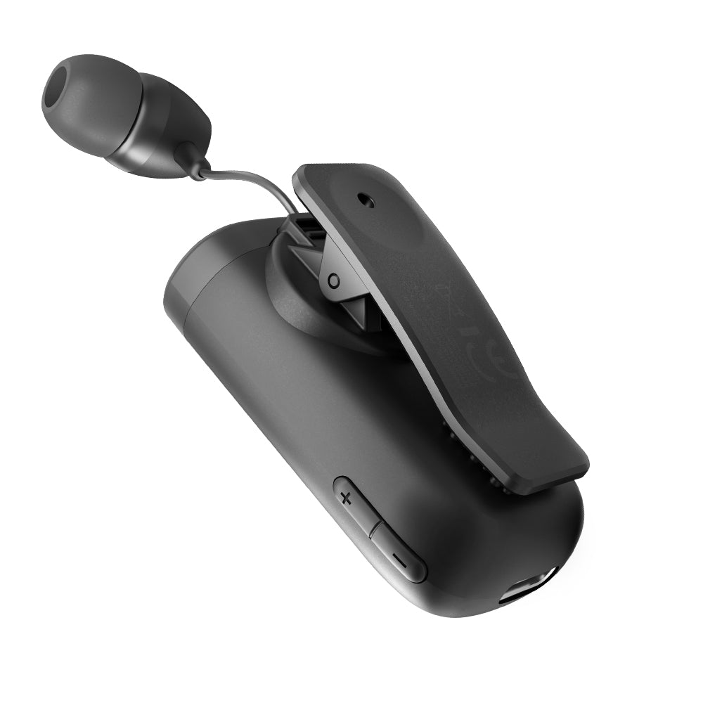 FONEX Auricolare BlueTooth con Cavo Retrattile e Clip, alta qualità