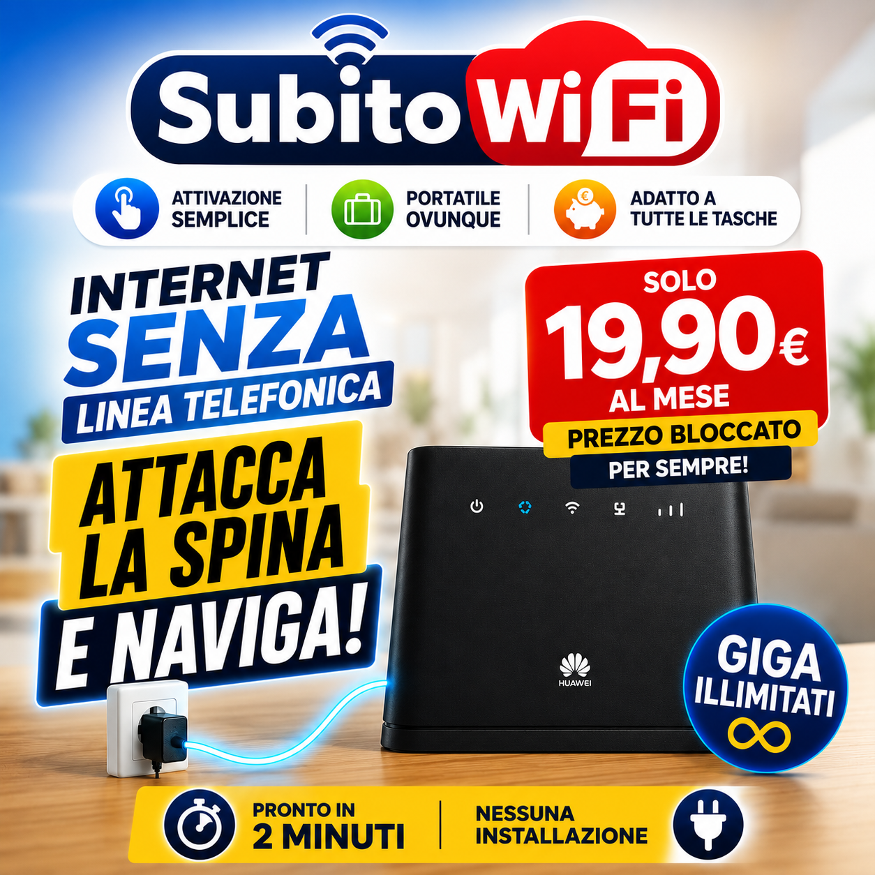 MODEM a NOLEGGIO con Internet Illimitato senza costi e senza vincoli