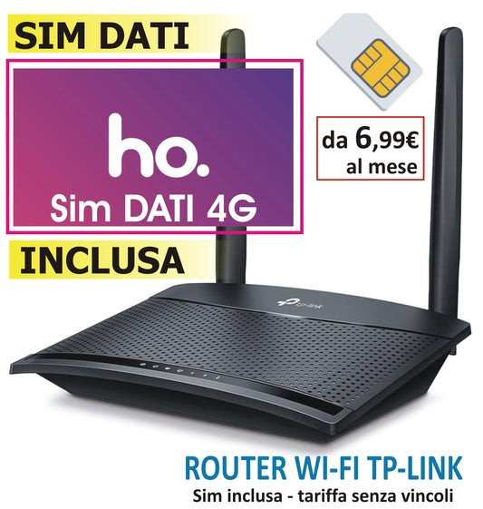 TP-LINK - MODEM ROUTER WIFI 4G + Sim Dati HO Mobile da 6,99€ al mese