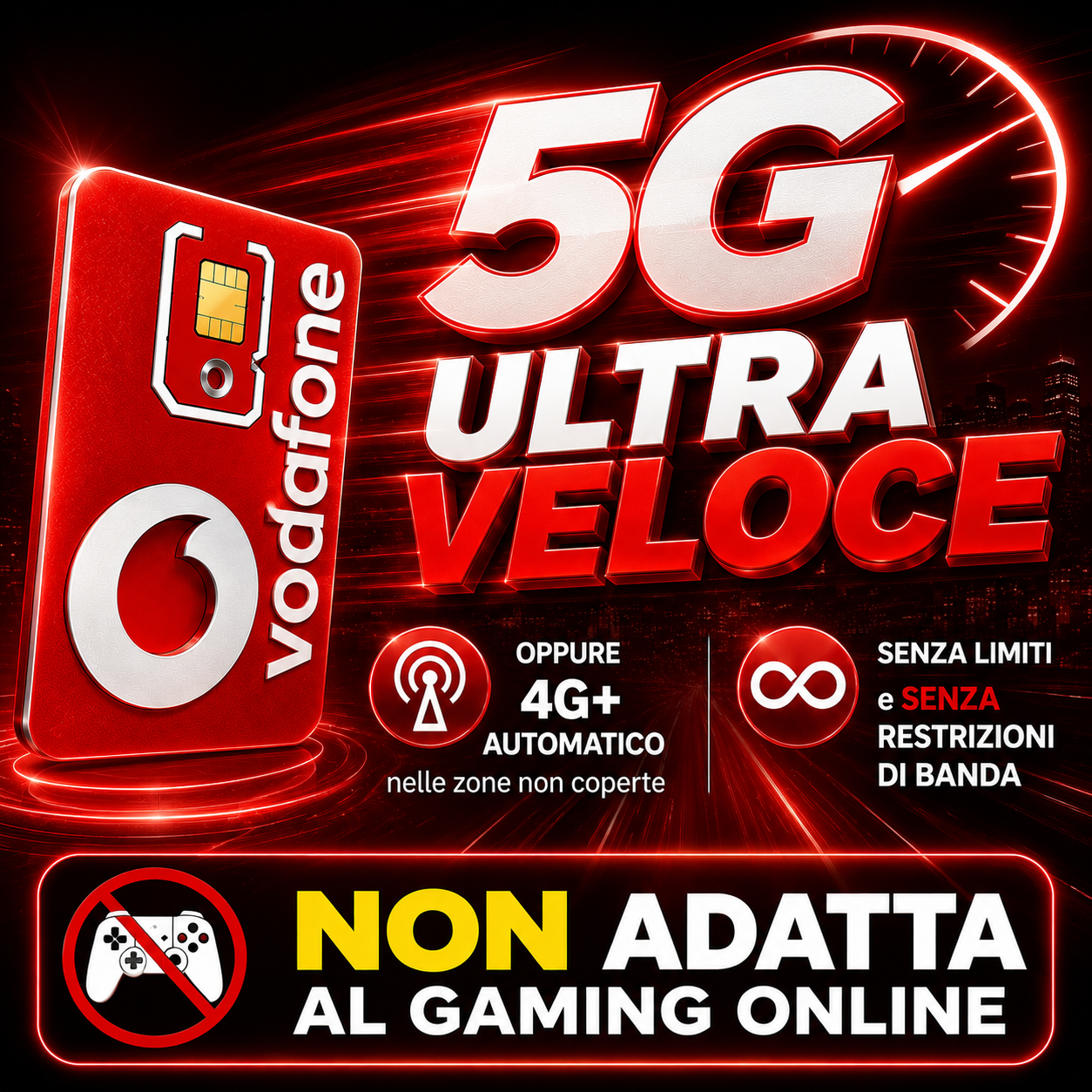 SIM DATI VODAFONE con GIGA ILLIMITATI in 5G in ITALIA e in tutta EUROPA