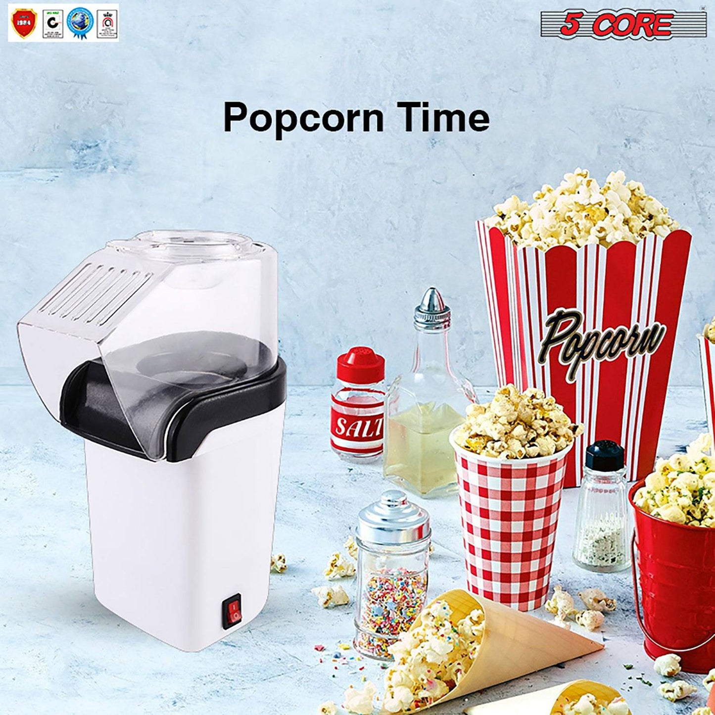 5Core Popcorn Machine Hot Air Electric Popper Kernel Corn Maker Bpa Free No Oil POP W