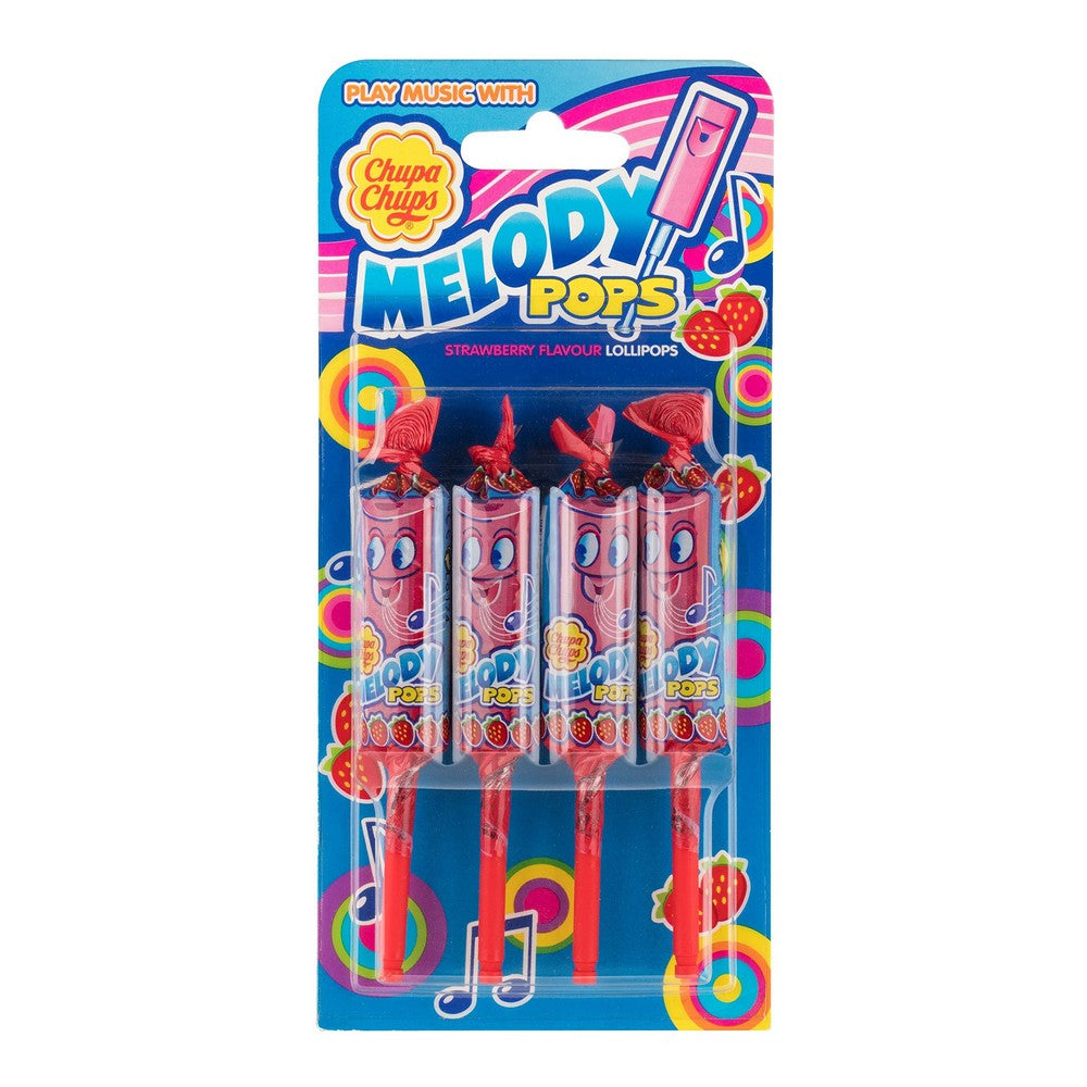 Candies Chupa Chups Melody Pops Jordgubbe (4 uds)