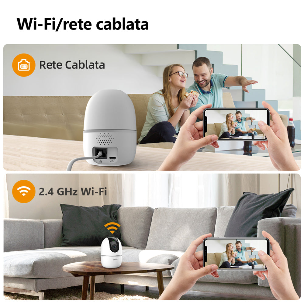 Telecamera Wi-Fi Videocamera di Sorveglianza - 1080p con Rotazione