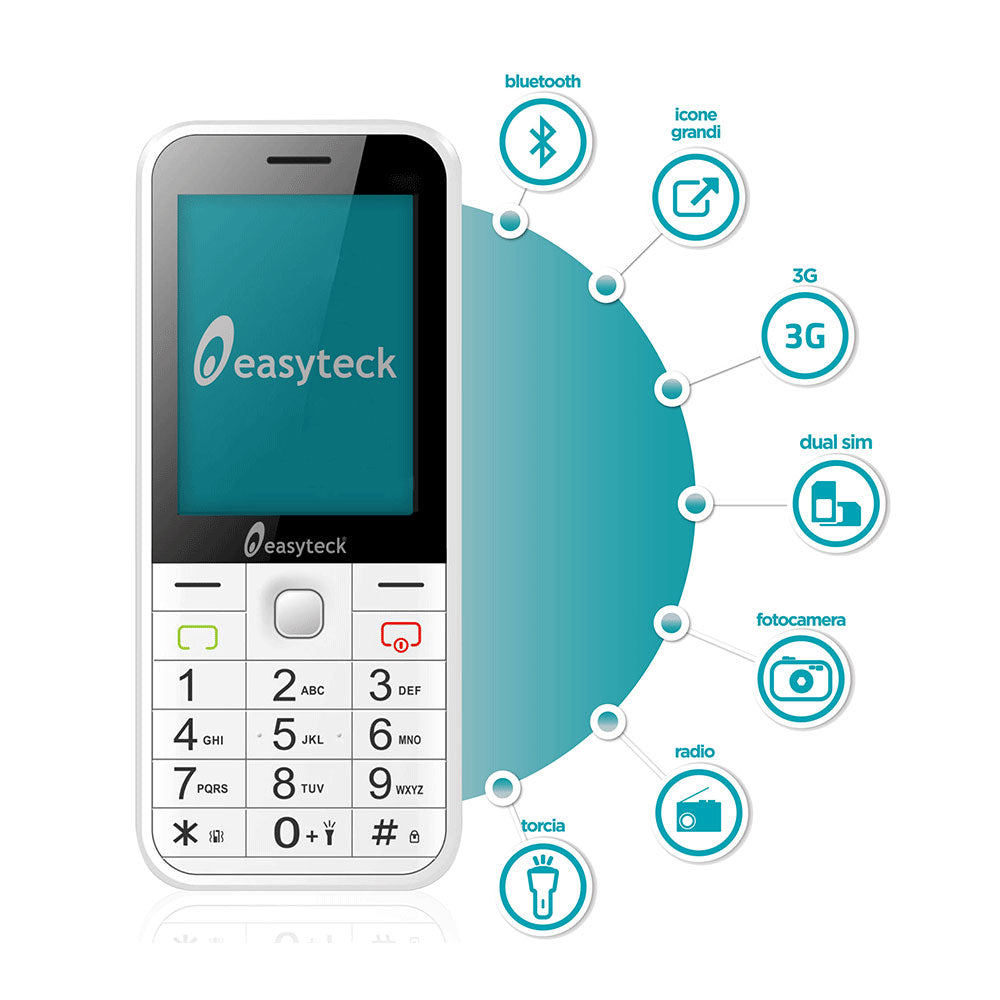 EasyTeck - M200 Telefono Anziani 3G Dual Sim