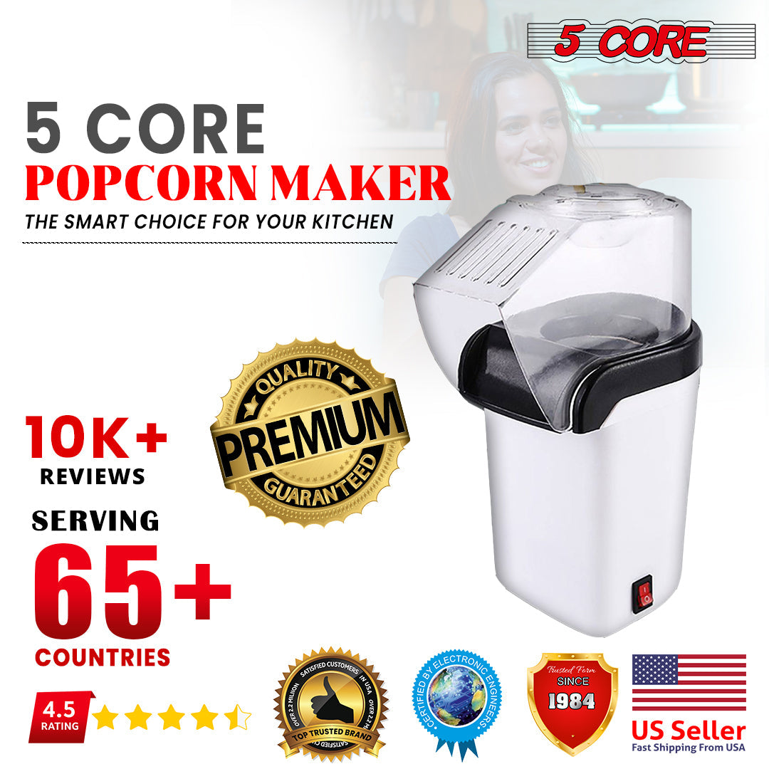 5Core Popcorn Machine Hot Air Electric Popper Kernel Corn Maker Bpa Free No Oil POP W