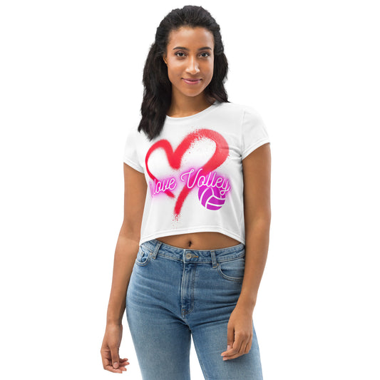 Maglietta corta "i love Volley" con stampa all-over